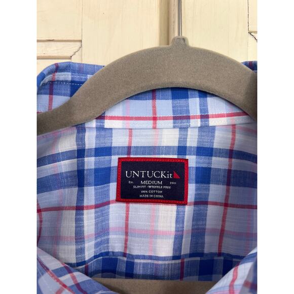 UnTuckit size medium mens plaid button down shirt - Picture 2 of 2